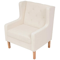 Avis Helloshop26 Fauteuil chaise siège lounge design club sofa salon tissu blanc crème 1102129/3