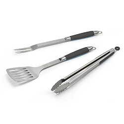 Set d'ustensiles fourchette + spatule + pince Poivre Noir Barbecook