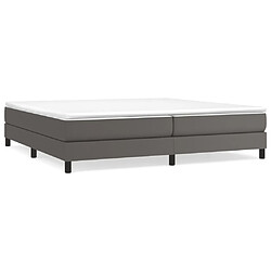 vidaXL Sommier à lattes de lit avec matelas Gris 200x200 cm Similicuir