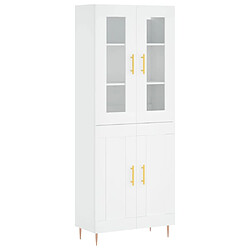 vidaXL Buffet haut Blanc 69,5x34x180 cm Bois d'ingénierie