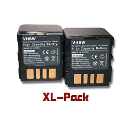 vhbw set 2 batteries 1200mAh caméscope JVC GR-D250U GR-D250US GR-D450 GR-D450E GR-D450EG GR-D270 GR-D270E GR-D270EG GR-D270EX GR-D270US GR-D271.