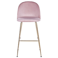 Acheter Beliani Tabouret de bar Set de 2 Velours Rose ARCOLA