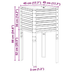 vidaXL Jardinière 45x45x88 cm acier galvanisé pas cher