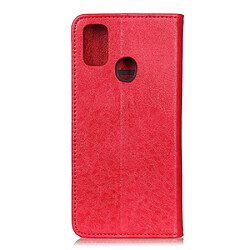 Etui en PU surface de cheval fou magnétique rouge pour votre Huawei P smart 2020