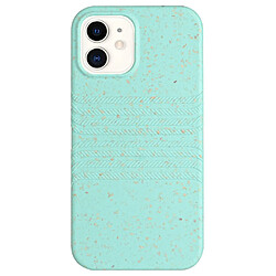 Coque en TPU + paille de blé entièrement biodégradable pour votre iPhone 11 6.1 pouces - bleu ciel