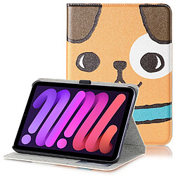 Etui en PU motif dessin animé avec support chien pour votre Apple iPad mini (2021)