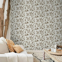 DUTCH WALLCOVERINGS Papier peint Leafs Beige et marron