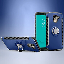 Wewoo Coque Étui de protection magnétique à 360 degrés pour bague de rotation Galaxy J6 2018 bleu