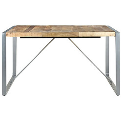 vidaXL Table à manger 140x140x75 cm Bois de manguier brut