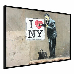 Paris Prix Affiche Murale Encadrée Banksy I Heart NY 30 x 20 cm Noir