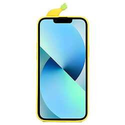 Coque en silicone décor de personnage de dessin animé 3D anti-chute pour votre iPhone 14 Plus - banane