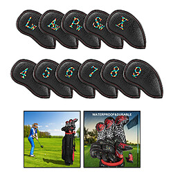 Avis Golf 11 Pièces/ensemble Étanche PU En Cuir Noir Club de Fer Couvre La Tête Capuchon Ensemble pour Tous Les Fers Golfeur Cadeaux Putters Protecteur