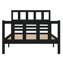 Avis vidaXL Cadre de lit sans matelas noir bois massif 100x200 cm