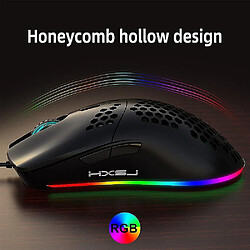 Universal J900 USB Wired Gaming Mouse RGB Gamer Gamer avec six DPI Honeycomb Hollow Ergonomic pas cher