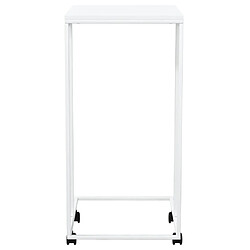 Avis vidaXL Table d'appoint avec roues Blanc 40x30x63,5cm Bois d'ingénierie