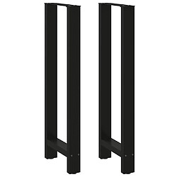 vidaXL Pieds de table basse noir 2 pcs 40x(110-111) cm acier