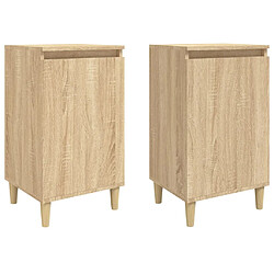 vidaXL Tables de chevet 2pcs chêne sonoma 40x35x70cm bois d'ingénierie