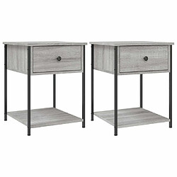 Maison Chic Lot de 2 Tables de chevet - Tables de Nuit sonoma gris 44x45x58 cm bois ingénierie