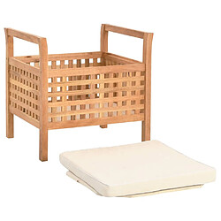 Avis vidaXL Banc de rangement 49x48x49 cm Bois de noyer massif