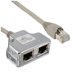 InLine Cat.5e adaptateur T (reproductrice de port) RJ45 mâle à 2x RJ45 fem. 15cm