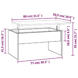 vidaXL Table basse noir 80x50,5x41,5 cm bois d'ingénierie pas cher