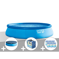 Kit piscine autoportée Intex Easy Set 4,57 x 1,07 m + Bâche de protection + Bâche à bulles + 6 cartouches de filtration