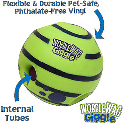 Wobble Wag Giggle Ball, Jouet interactif pour chien, Fun Giggle Sounds, 14cm