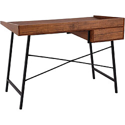 Avis Decoshop26 Bureau table d'ordinateur de bureau avec tiroir de rangement 98x114x60cm MDF marron BUR04108