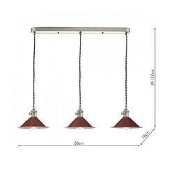 Avis Luminaire Center Suspension Hadano Chrome antique 3 ampoules 117cm