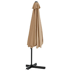 Helloshop26 Parasol d'extérieur avec mât en acier 300 cm taupe 02_0008193