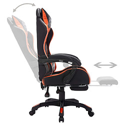 Acheter vidaXL Fauteuil de jeux vidéo avec LED RVB Orange et noir Similicuir