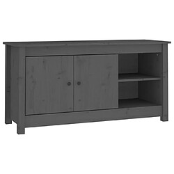 Maison Chic Meuble TV scandinave - Banc TV pour salon Gris 103x36,5x52 cm Bois de pin massif -MN75193