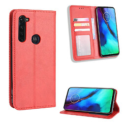 Etui en PU auto-absorbé rétro rouge pour votre Motorola Moto G Stylus