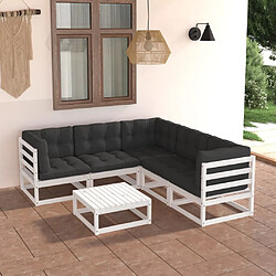 Maison Chic Salon de jardin 6 pcs + coussins - Mobilier/Meubles de jardin - Table et chaises d'extérieur Bois de pin massif -MN43089