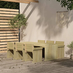 vidaXL Ensemble à manger de jardin 7 pcs Bois de pin imprégné