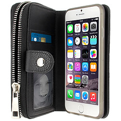 Avizar Portefeuille + Coque à aimant détachable Noir pour Apple iPhone 6 et 6s