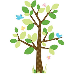 Thedecofactory ARBRE GRAPHIQUE - Sticker repositionnable arbre géant printanier