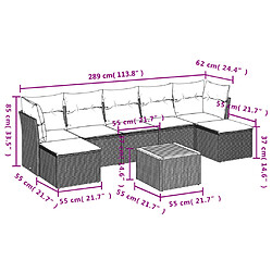 Avis Maison Chic Salon de jardin 8 pcs avec coussins | Ensemble de Table et chaises | Mobilier d'Extérieur gris résine tressée -GKD97983