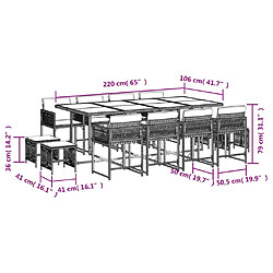 vidaXL Ensemble à manger de jardin et coussins 13 pcs beige pas cher