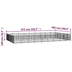 vidaXL Chenil d'extérieur pour chiens Acier 42,34 m² pas cher