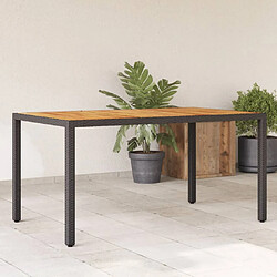 vidaXL Table de jardin et dessus en bois d'acacia noir résine tressée