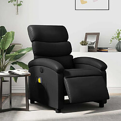 Maison Chic Fauteuil Relax pour salon, Fauteuil de massage inclinable électrique noir similicuir -GKD13483