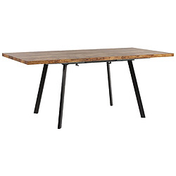 Beliani Table à manger extensible effet bois clair / noir 140/180 x 90 cm HARLOW