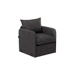 Hanah Home Fauteuil convertible en tissu Saga gris foncé.