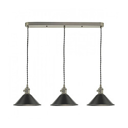 Luminaire Center Suspension Hadano Étain antique,chrome antique 3 ampoules 114cm