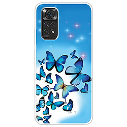 Coque en TPU anti-rayures, IMD, antichoc papillons bleus pour votre Xiaomi Redmi Note 11 Pro 5G (Qualcomm)/Redmi Note 11 Pro 4G (MediaTek)