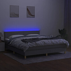 Avis vidaXL Sommier à lattes de lit matelas LED Gris clair 160x200 cm Tissu