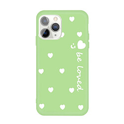 Wewoo Coque Pour iPhone 11 Pro Visage Souriant Plusieurs Coeurs D'amour Motif Coloré Givré TPU Téléphone Housse De Protection Vert