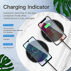 Acheter Chrono Chargeur sans fil 15W Max avec USB-C, Kuulaa Ultra Thin Mirror Surface de chargement rapide Compatible avec iPhone 11 X Xs Xr 8 Series, Samsung Galaxy S10 S9 S8 & etc(noir)