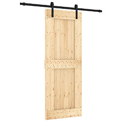 vidaXL Porte coulissante et kit de quincaillerie 80x210 cm pin massif